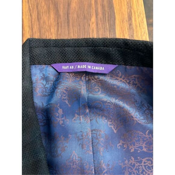 Ted Baker Men's Black Purple Windowpane Notch Lapel Long Sleeve Sport Coat Sz 42 - Picture 6 of 8